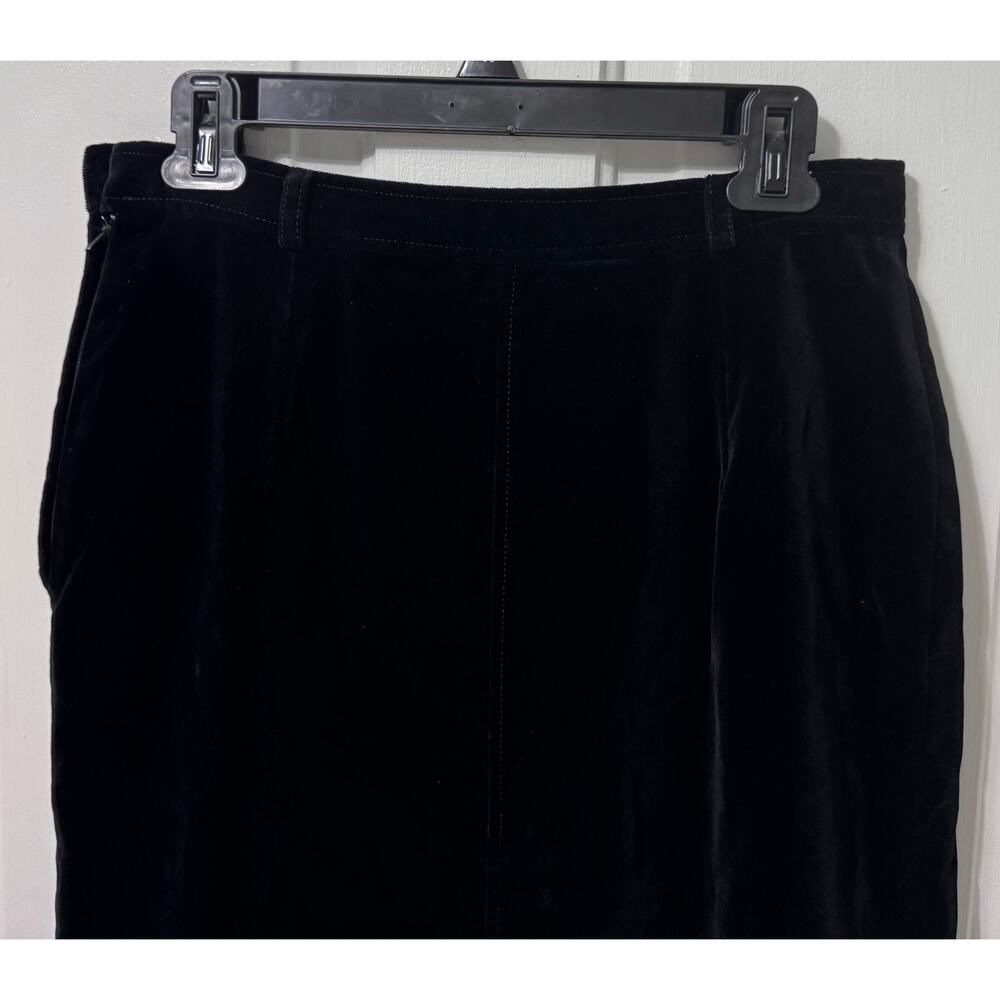 Vintage Auth. Gucci Black Velvet Midi Pencil Skirt Size 46/M - Picture 6 of 9